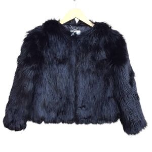 H&M Chic Black Faux Fur Jacket NEW